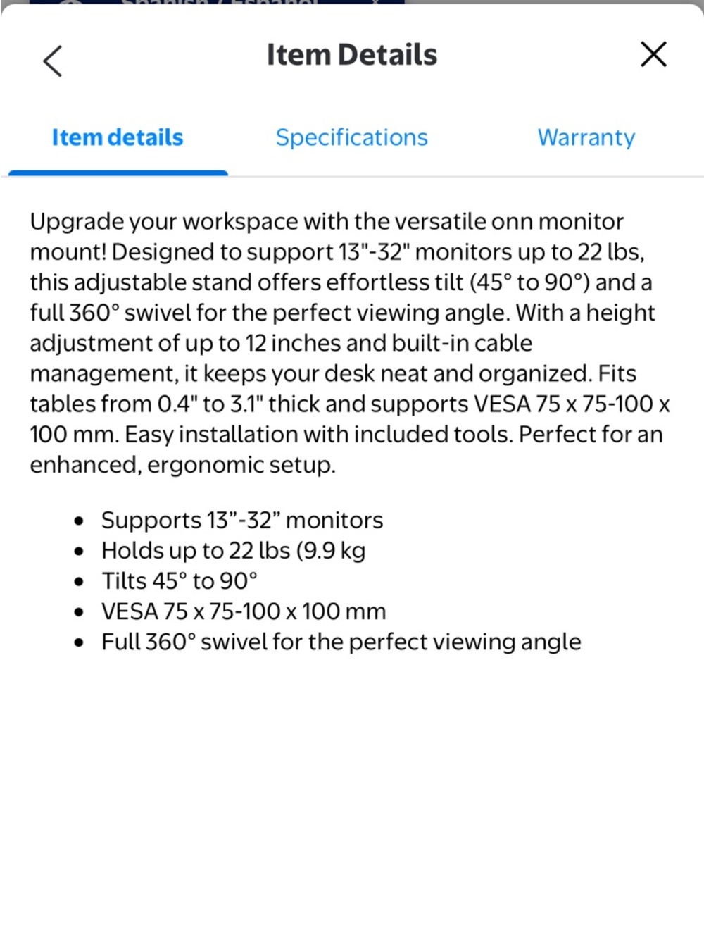 Onn Spring Assisted Monitor Desk Mount - Picture 5 of 10